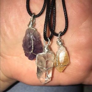 ONE Amethyst, Citrine or Clear Quartz Necklace